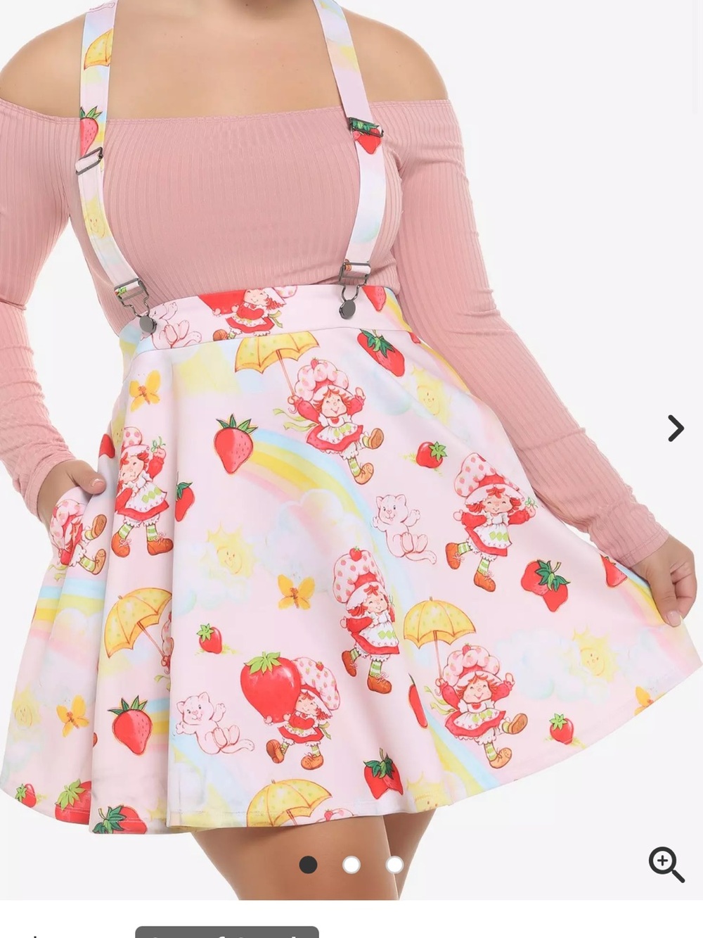 Strawberry Shortcake Skater Skirt with Suspenders